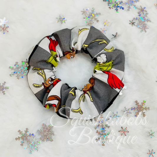 Grinch Christmas scrunchie
