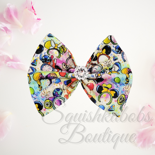 Theme park mouse ears hair bow